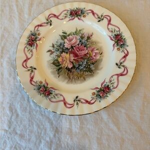 Royal Albert Pink & Yellow Birthday Plate 2nd Edition EUC